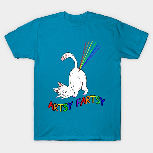 Artsy-Fartsy Cat T-Shirt by Barnyardy